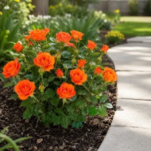 Orange Miniature Rose Live Plant - 4-6 Inches Tall, 4 Inch Pot - Compact Flowering Shrub for Patios & Gardens - Image 3