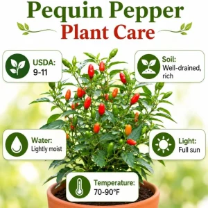 Pequin Chili Pepper Live Plants - 2 Seedlings, 3-5 Inches Tall, Red Hot Pepper for Garden & Containers - Image 7