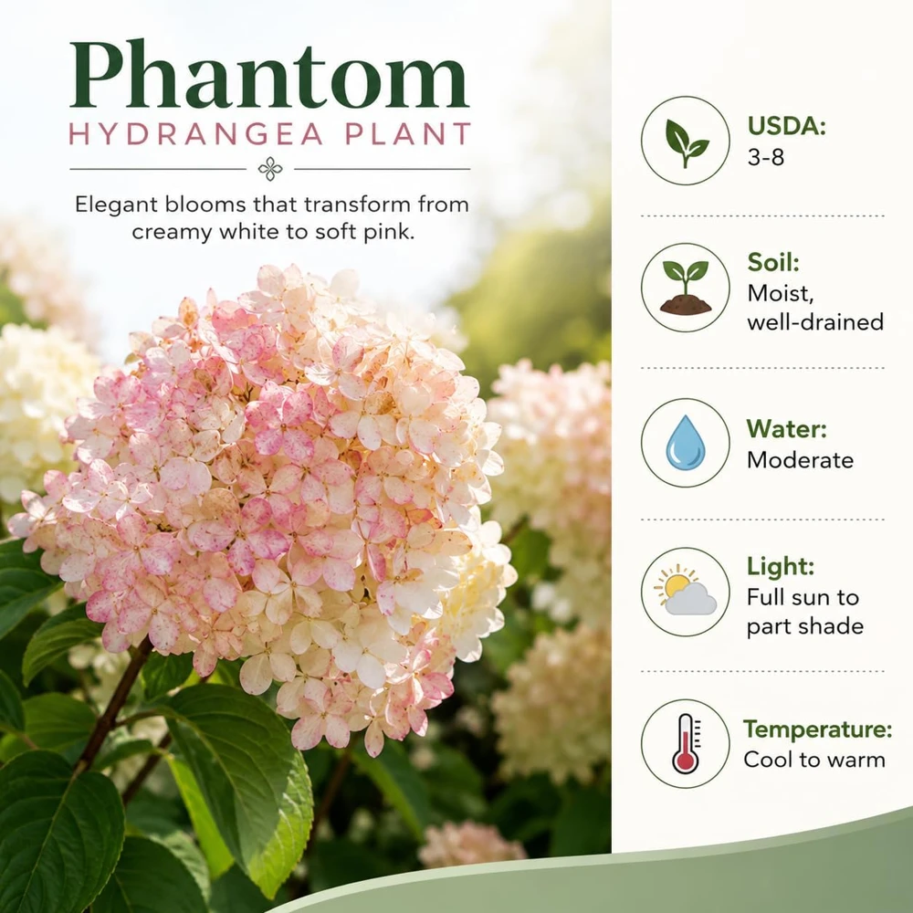 Phantom Hydrangea Live Plant - Pink White, 5-10 Inch Tall, 2.5 Inch Pot - Image 5