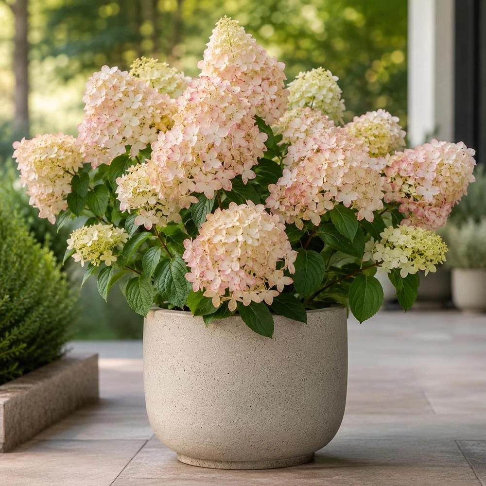 Phantom Hydrangea Live Plant - Pink White, 5-10 Inch Tall, 2.5 Inch Pot - Image 1