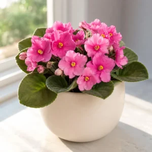 Pink African Violet Live Plant, 3-5 in Tall, 4 in Pot, Indoor Houseplant - Image 3