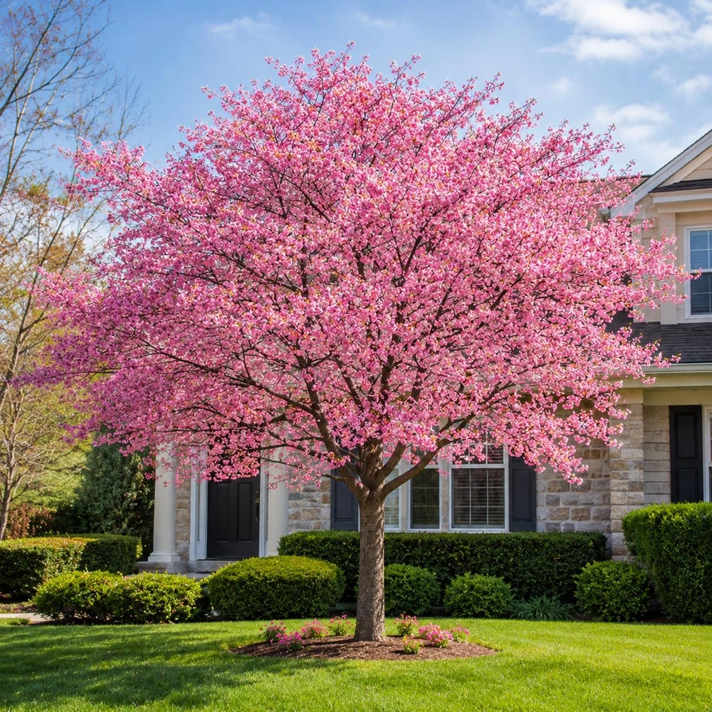Pink Cherry Blossom Live Plant - 5-10 Inch Tall Flowering Tree for Outdoors, 2.5 Inch Pot - Image 1