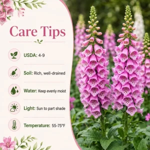 Pink Foxglove Live Plant - Hardy Perennial, Pink Summer Flowers, 2-4 Inch Tall, 3 Inch Pot - Image 5