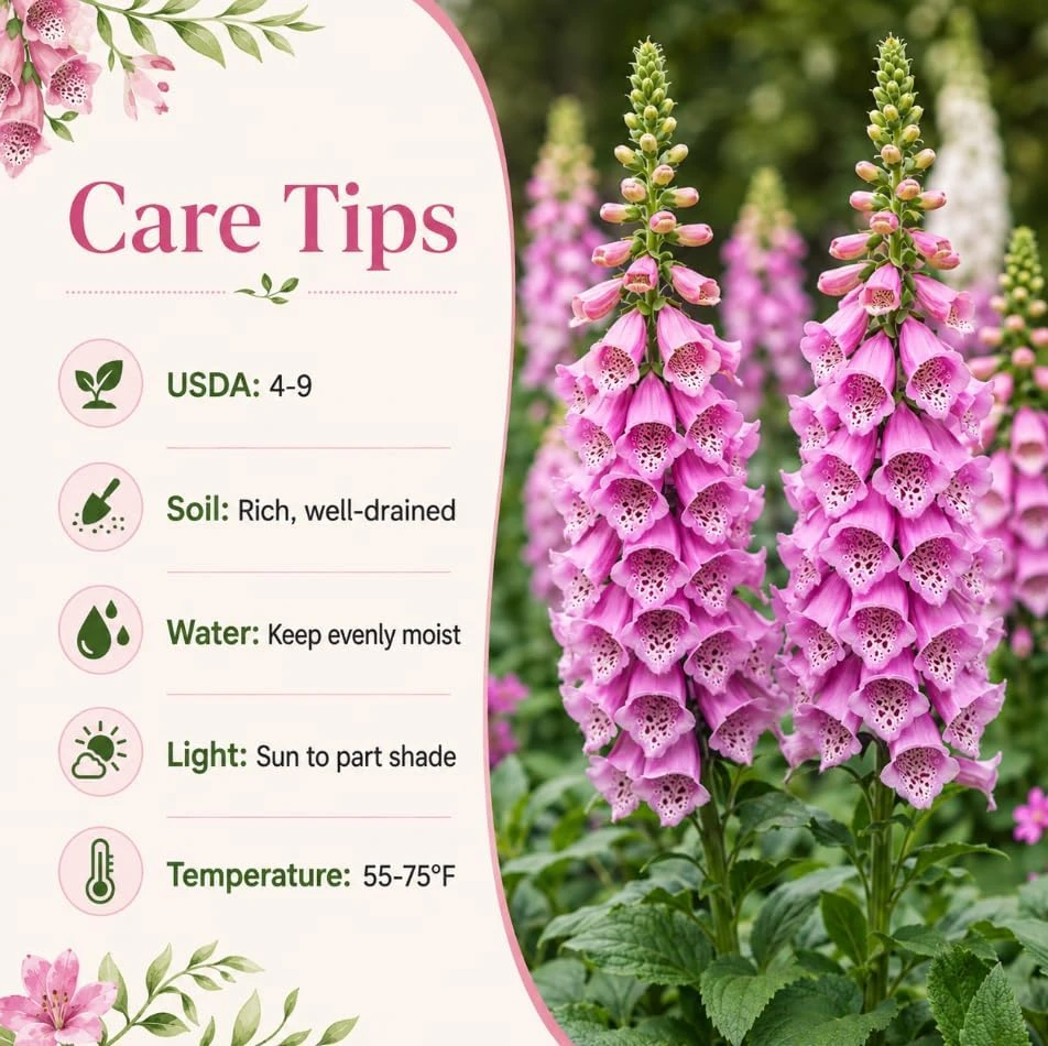 Pink Foxglove Live Plant - Hardy Perennial, Pink Summer Flowers, 2-4 Inch Tall, 3 Inch Pot - Image 5
