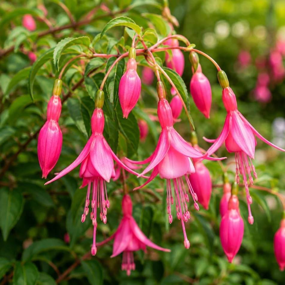 Pink Fuchsia Live Plant – 4-6 Inch Tall, 5 Inch Pot – Pink Flowering Plant - Image 1