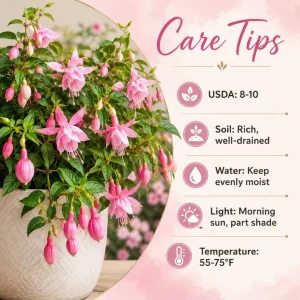 Pink Hardy Fuchsia Live Plant – Pink Fuchsia Flower – 4-6 inch Tall – 6 Inch Pot - Image 5