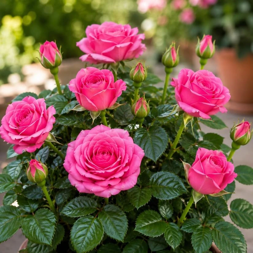 Pink Miniature Rose Live Plant – 4-6 Inches Tall in 4 Inch Pot – Outdoor Bush - Image 2