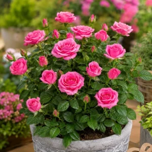 Pink Miniature Rose Live Plant – 4 Inch Pot, 4-6 Inches Tall, Mini Rose Bush Outdoor - Image 8
