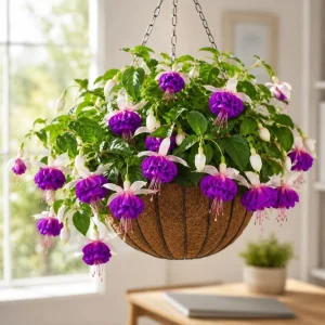 Pink Purple Fuchsia Live Plant - 4-6 inch Tall, 5 Inch Pot - Outdoor Garden Flower - Image 1