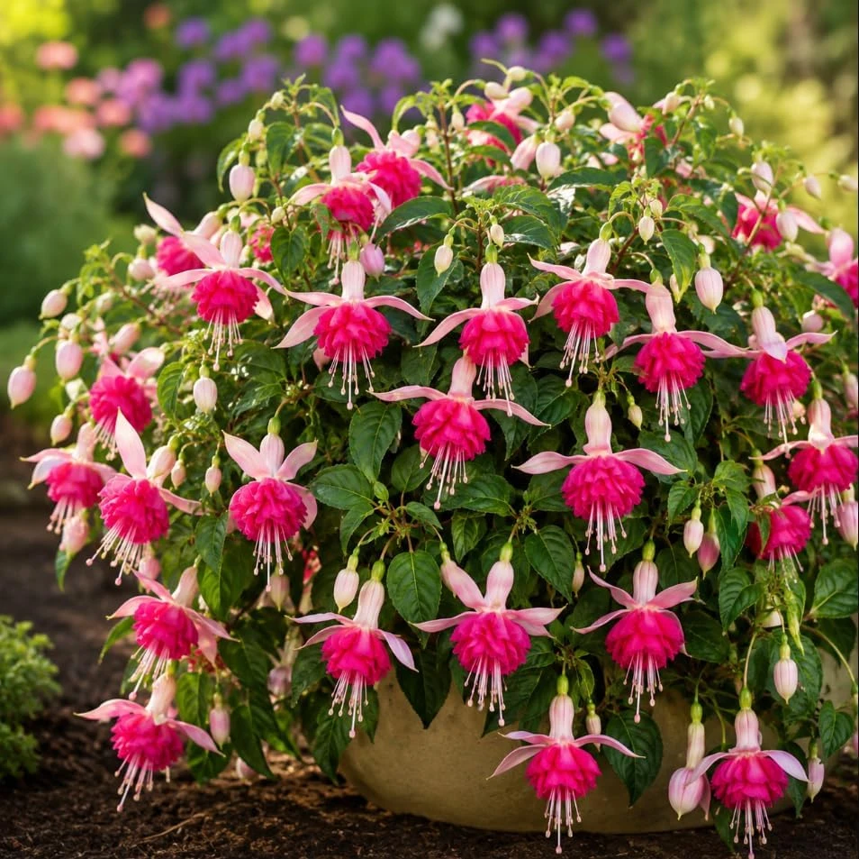 Pink Rosella Fuchsia Live Plant – Double Pink Flowers – 4-6 inch Tall – 5 Inch Pot - Image 7