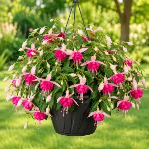 Pink Rosella Fuchsia Live Plant – Double Pink Flowers – 4-6 inch Tall – 5 Inch Pot - Image 1