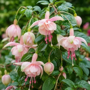 Pink White Fuchsia Live Plant – 4-6 inch Tall – 5 Inch Pot – Outdoor - Image 1