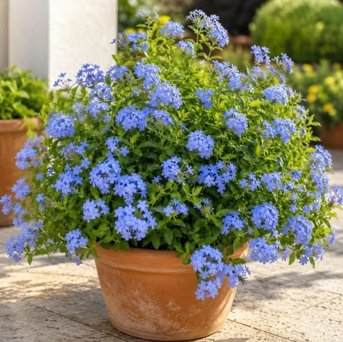 Plumbago Live Plants - Pack of 2, 3-5 Inch Tall Blue Flower Shrub for Outdoor Garden in Grow Pot - Image 4