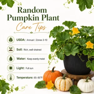 Pumpkin Plant Live for Planting - Vegetable Garden Starter, 2-4 Inch Tall - Image 4