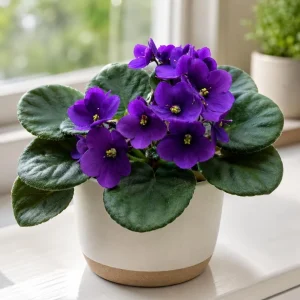 Purple African Violet Live Plant - 4 Inch Pot, 3-5 Inches Tall, Indoor Flowering Plant - Image 3