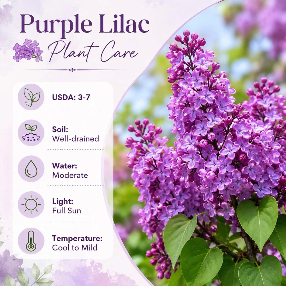 Purple Lilac Live Plant, Fragrant Flowering Shrub, 3-5 Inch Tall, 4 Inch Pot - Image 4