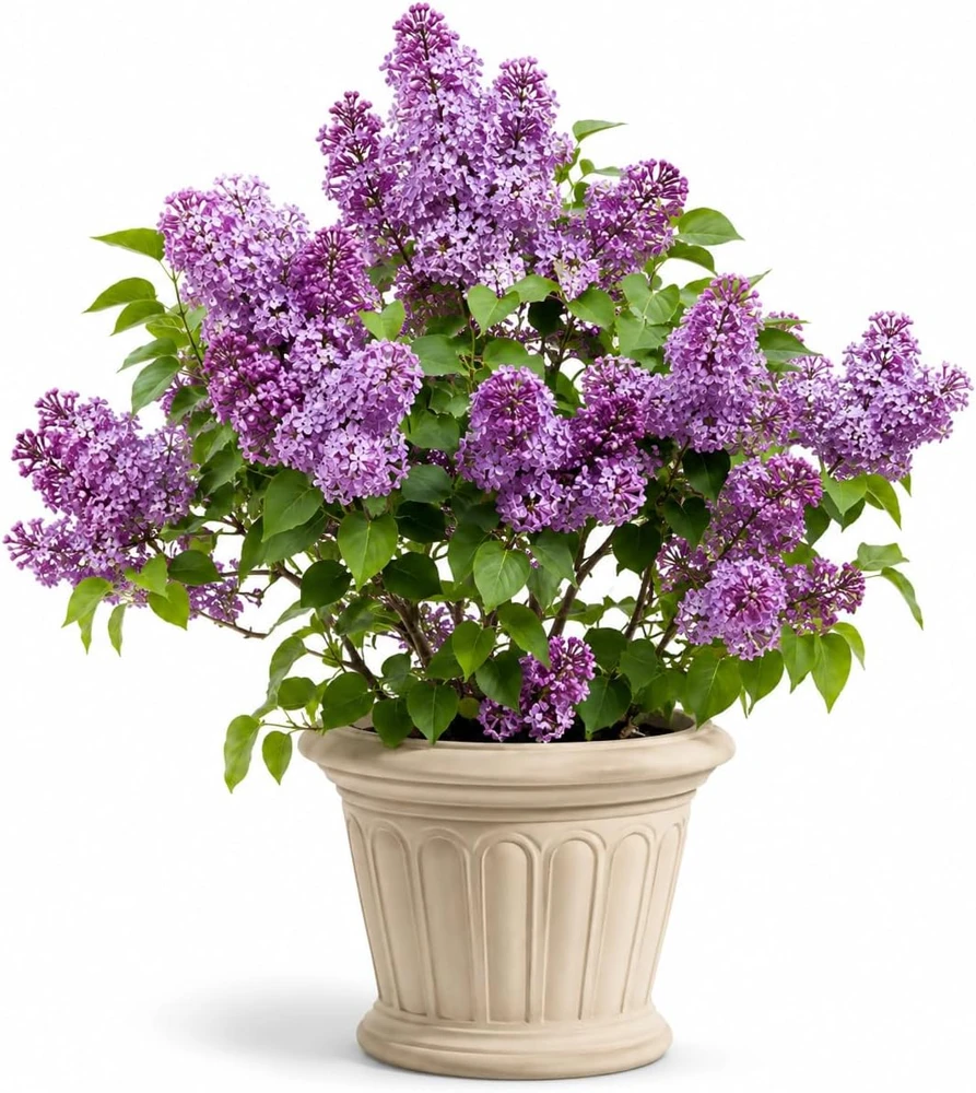 Purple Lilac Live Plant, Fragrant Flowering Shrub, 3-5 Inch Tall, 4 Inch Pot - Image 1