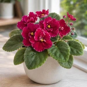 Red African Violet Live Plant - 3-5 Inches Tall in 4 Inch Pot, Indoor Flowering Houseplant - Image 4