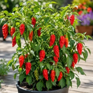 Red Bhut Jolokia Ghost Pepper Live Plants - 2 Pack, 3-5 Inch Seedlings for Patio & Garden - Image 4