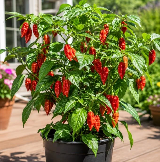 Red Bhut Jolokia Ghost Pepper Live Plants - 2 Per Pot, 3-5 Inch Tall Hot Chili Seedlings for Outdoor Garden - Image 5