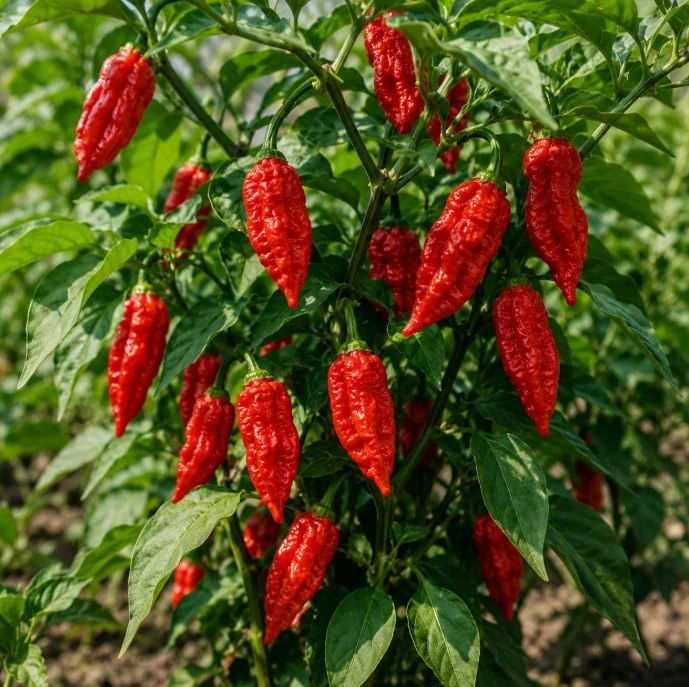 Red Bhut Jolokia Ghost Pepper Live Plants - 2 Pots, 3-5 Inch Tall Chili - Image 4