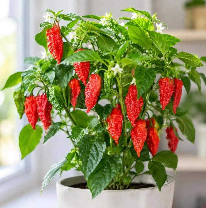Red Bhut Jolokia Ghost Pepper Live Plants - 2 Pots, 3-5 Inch Tall Chili - Image 5