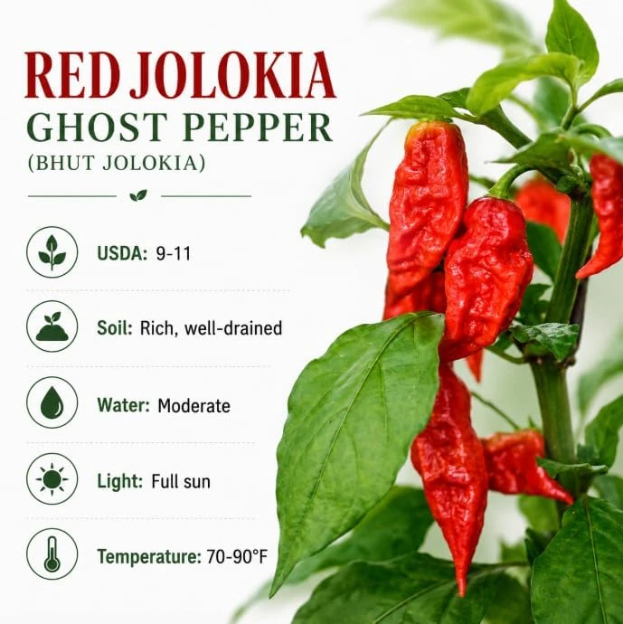 Red Bhut Jolokia Ghost Pepper Live Plants - 2 Pots, 3-5 Inch Tall Chili - Image 6