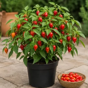 Red Biquinho Pepper Live Plants - 2 Pack, 3-6 Inch Tall Chili Seedlings for Garden & Containers - Image 1
