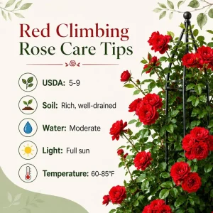 Red Climbing Roses Plant – Fragrant Live Bush – Perennial Flowers – 2-4 Inch Tall Outdoor - Image 4