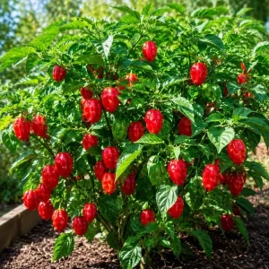 Red Habanero Pepper Live Plants - 2 Pack Hot Chili Seedlings 3-6 Inches Tall for Garden & Containers - Image 2