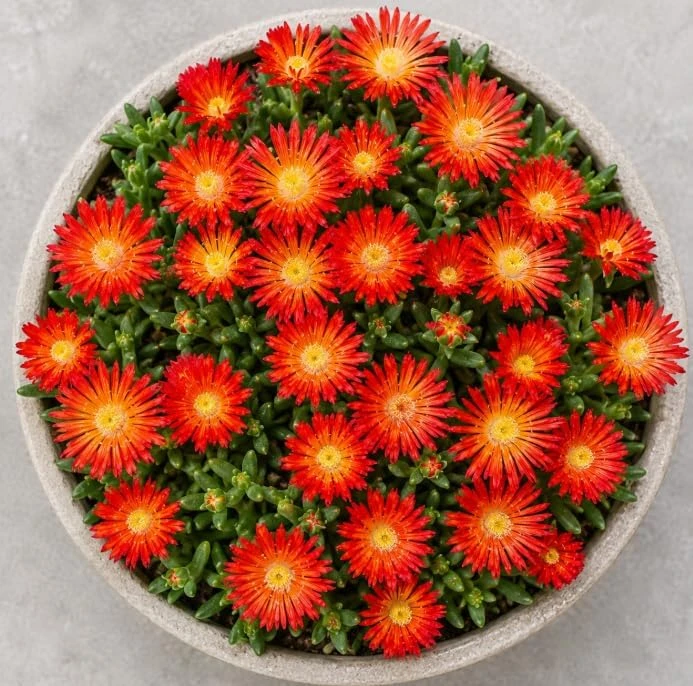 Red Ice Plant Live - Succulent Ground Cover, Bright Red Flowers, 3-6 Inch Tall, 4 Inch Pot - Image 2