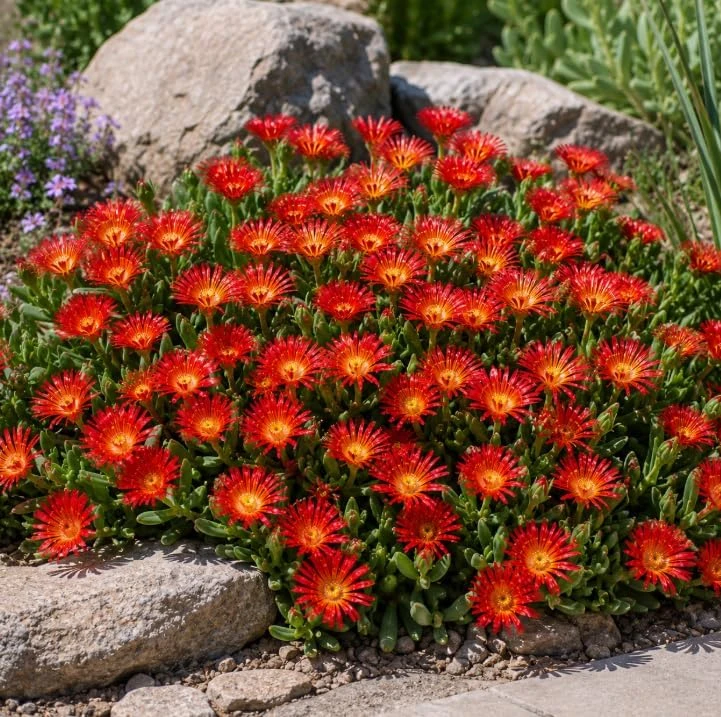 Red Ice Plant Live - Succulent Ground Cover, Bright Red Flowers, 3-6 Inch Tall, 4 Inch Pot - Image 7