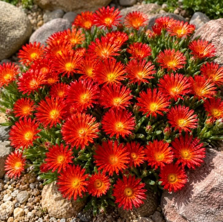 Red Ice Plants Live Succulent Ground Cover - 2 Pots, 3-6 Inch Tall, Bright Flowers - Image 3