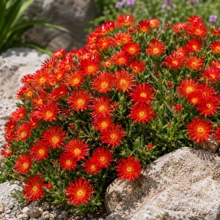 Red Ice Plants Live Succulent Ground Cover - 2 Pots, 3-6 Inch Tall, Bright Flowers - Image 5