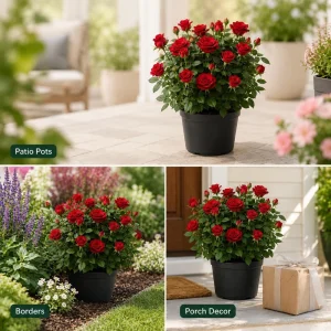 Red Mini Rose Live Plant – 4-6 Inches Tall, 4 Inch Pot – Miniature Flowering Bush for Patio & Garden - Image 8