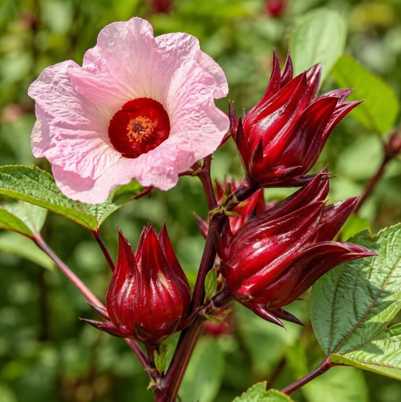Red Roselle Live Plant Set – 2 Jamaican Hibiscus Plants – 4 Inch Pot – 6-10 Inches Tall - Image 4