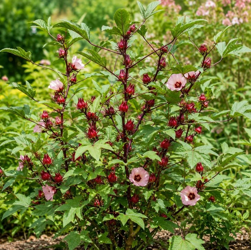 Red Roselle Live Plant Set – 2 Jamaican Hibiscus Plants – 4 Inch Pot – 6-10 Inches Tall - Image 6