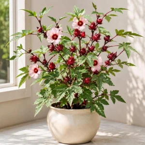Red Roselle Live Plant Set – 2 Jamaican Hibiscus Plants – 4 Inch Pot – 6-10 Inches Tall - Image 7