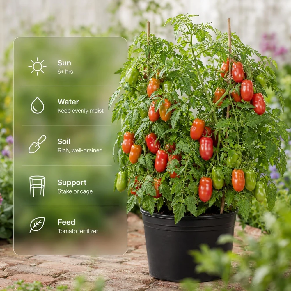 San Marzano Tomato Starter Plant - Live Vegetable Seedling, 4-6 Inches Tall, 4 Inch Pot, Outdoor - Image 7