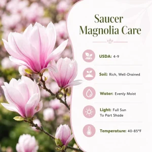 Saucer Magnolia Live Plant Set - 2 Fragrant 5-10" Tall Plants in 2.5" Pots - Image 5