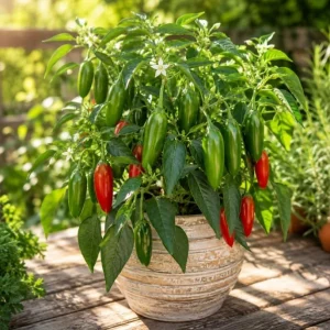 Serrano Pepper Plants Live - 2 Pots, 4-6 Inch Tall Green Red Chili Seedlings - Image 3