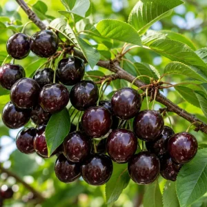 Set of 2 Black Cherry Trees Bare Root Plants, 1-2 Ft Tall Sweet Cherry for Outdoor - Image 1