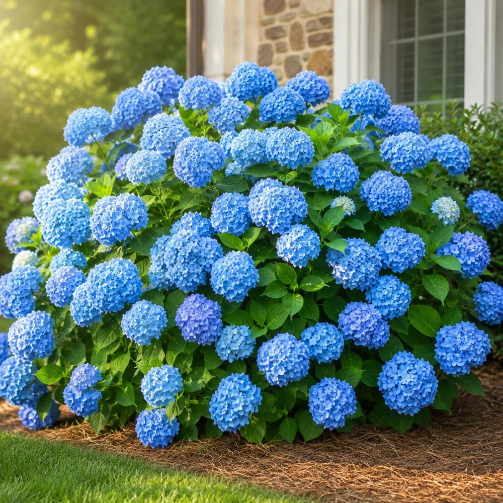 Set of 2 Blue Hydrangea Live Plants - Outdoor Flowering Bushes, 2.5 Inch Pot - Image 3