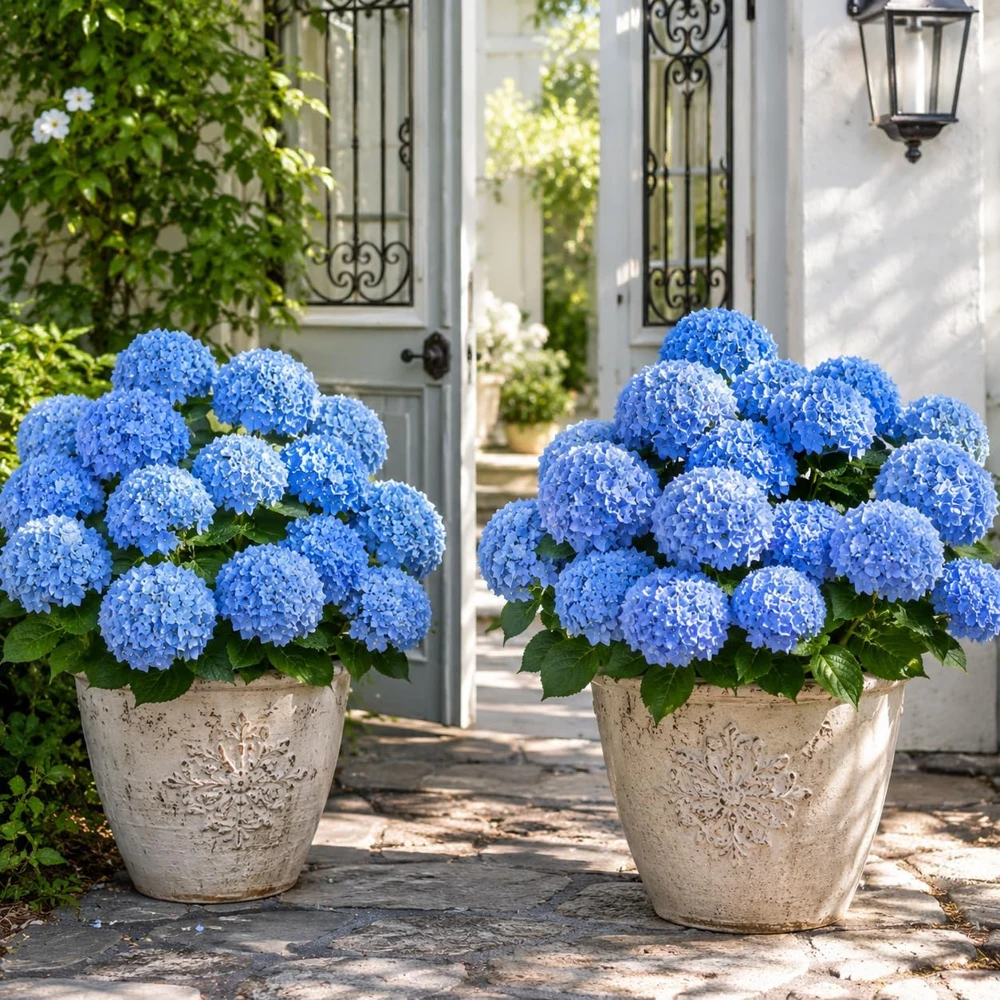 Set of 2 Blue Hydrangea Live Plants - Outdoor Flowering Bushes, 2.5 Inch Pot - Image 5