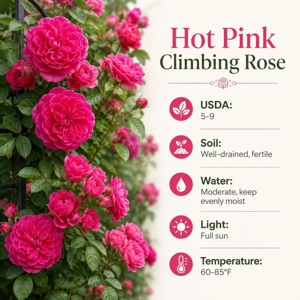Set of 2 Hot Pink Climbing Roses Live Plants, Fragrant Perennial, 2-4 Inch Tall - Image 5