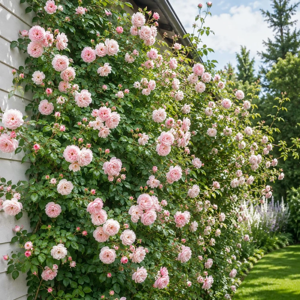 Set of 2 Light Pink Climbing Rose Plants - Fragrant Perennial Bush, 2-4 Inch Tall - Image 6
