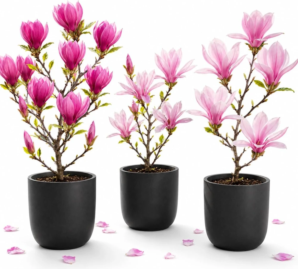 Set of 2 Live Magnolia Plants for Outdoor Planting, 5-10 Inch Tall, 2.5 Inch Pot - Image 1