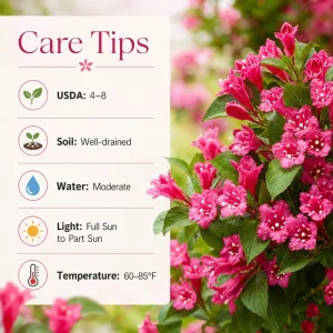 Set of 2 Pink Weigela Live Plants, Flowering Shrub, 6-12 Inch Tall, Quart Pot, Outdoor - Image 4