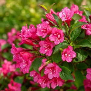 Set of 2 Pink Weigela Live Plants, Flowering Shrub, 6-12 Inch Tall, Quart Pot, Outdoor - Image 1