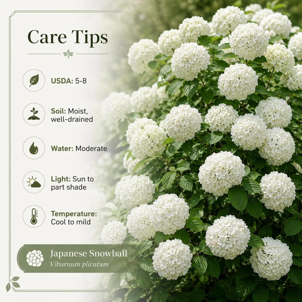 Set of 2 Snowball Viburnum Bush Live Starter Plants, 6-10 Inch Tall, 2.5 Inch Pot, White Blooms - Image 4